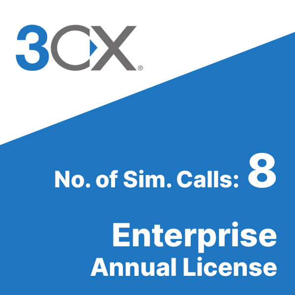 3CX Enterprise Telephone System Annual License - 8SC